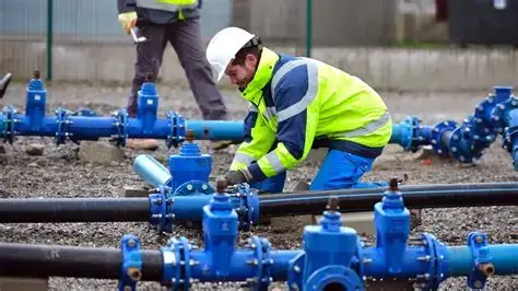 Canalisateur en travaux de pose